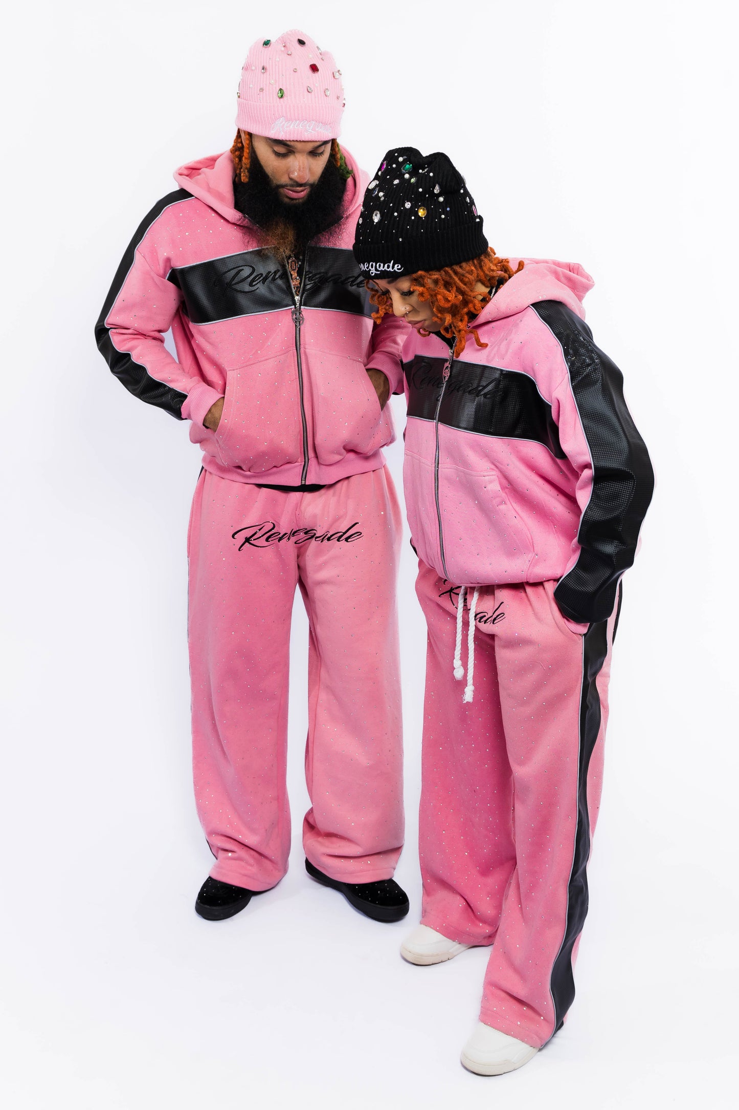 Pink Carbon Rhinestone Hoodie