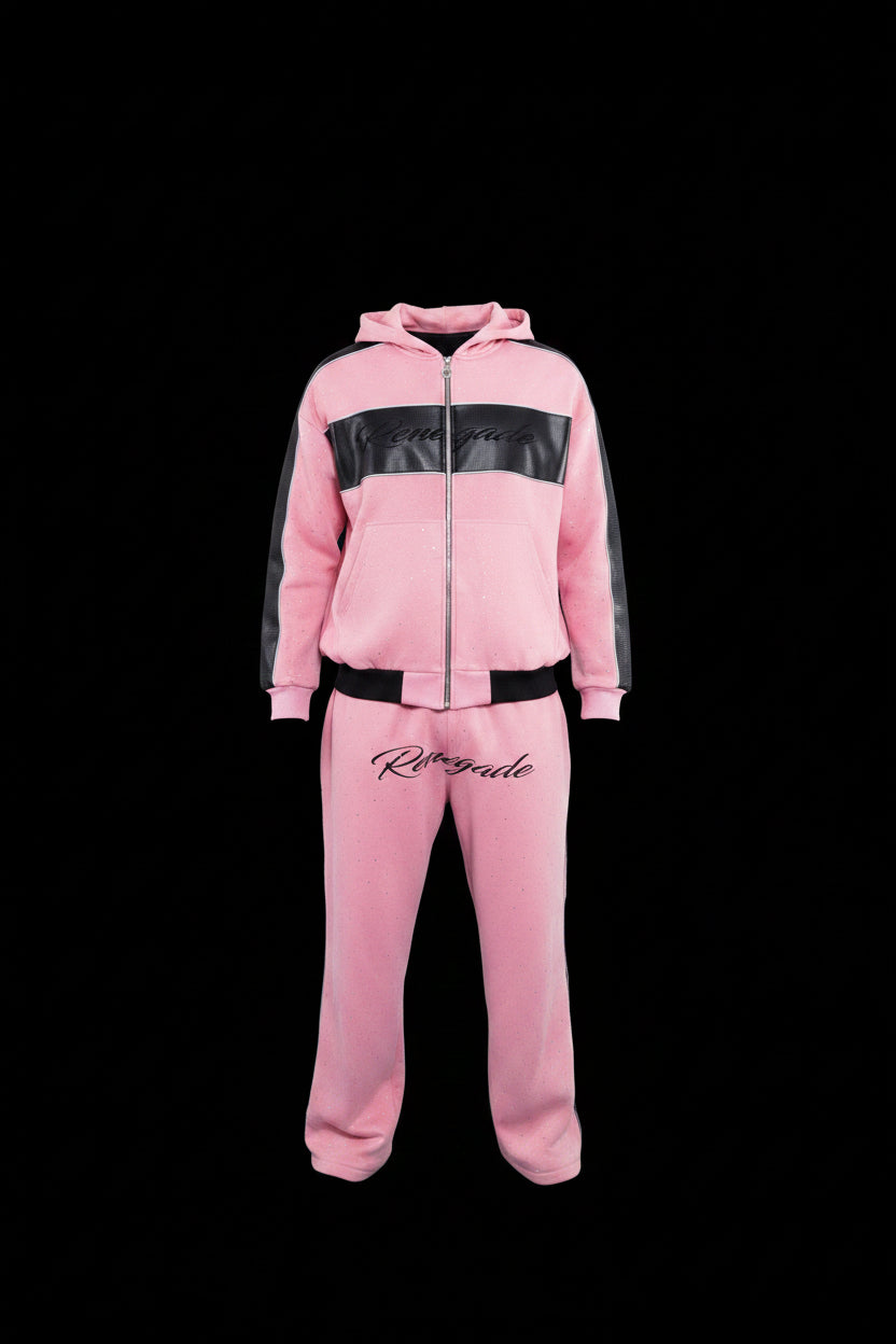 Pink Carbon Rhinestone Sweats